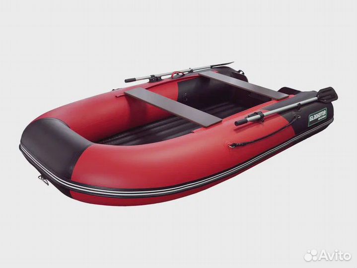 Лодка пвх Нднд Gladiator E300SL красно черная