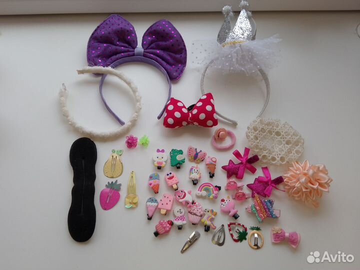 Заколки ободки резинки для волос пакетом