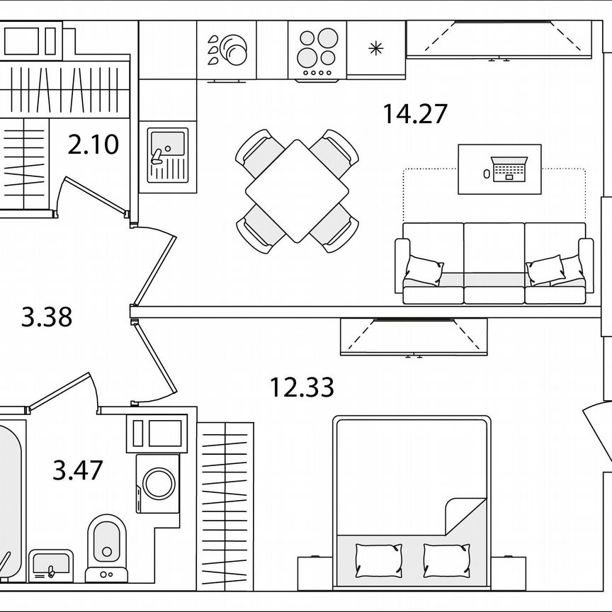 1-к. квартира, 36,9 м², 9/9 эт.