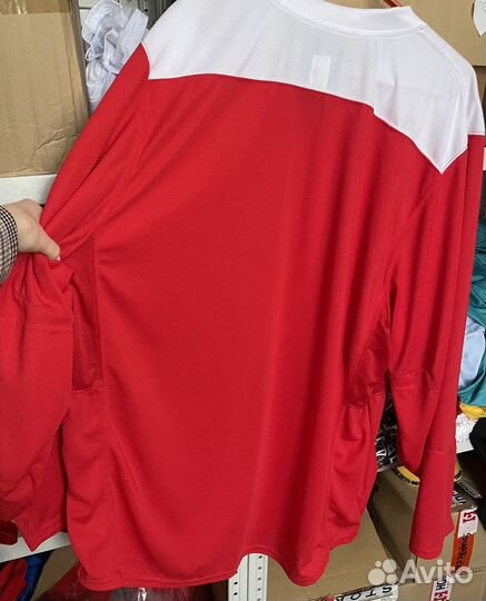 Хоккейный свитер красный/белый