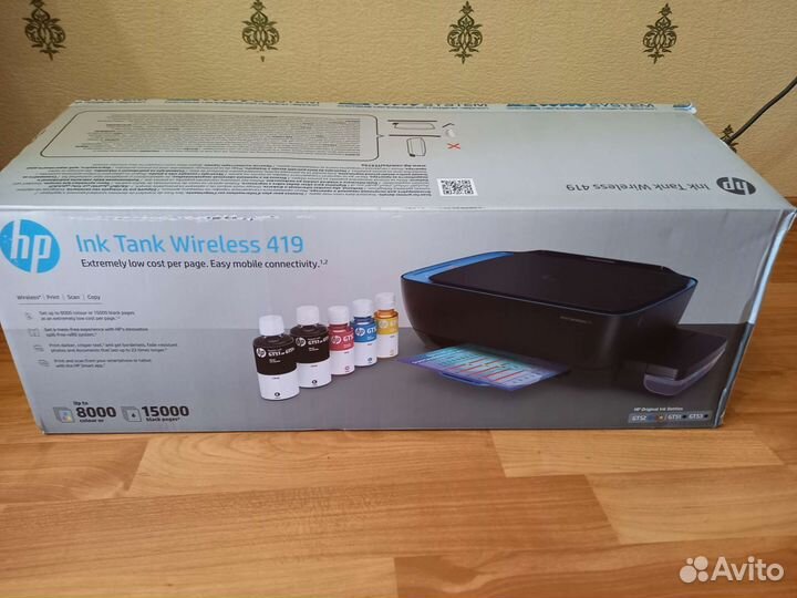 Мфу hp wireless 419 (на гарантии, заправлен)