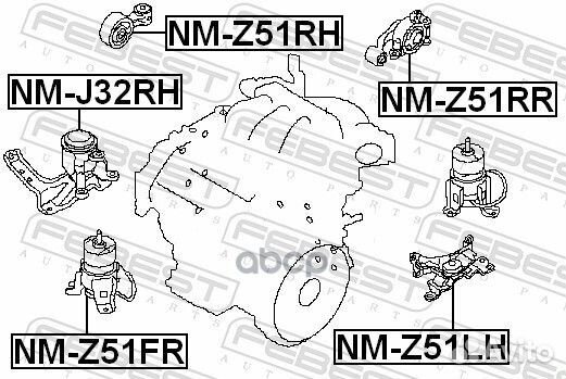 Опора двс nissan murano 07- лев. NMZ51LH Febest