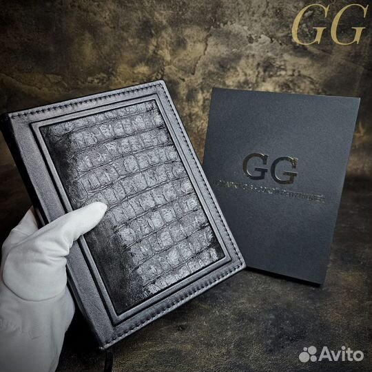 Ежедневник крокодил, натуральная кожа, сменный бло