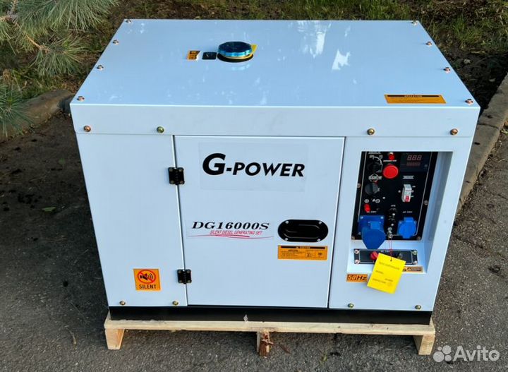 Генератор дизельный 13 kW g-power однофазный DG160