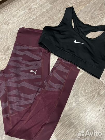 Комплект брендовой одежды легинсы puma топ nike