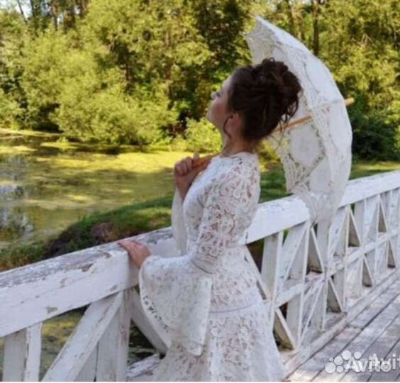 Зонт белый кружевной /свадьба/фотосессия