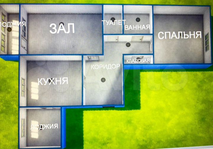 2-к. квартира, 51,3 м², 2/3 эт.