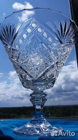 Ваза для фруктов на ножке хрусталь