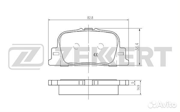 Колодки торм. диск. задн. Geely FC 06- SC7 11- Lif