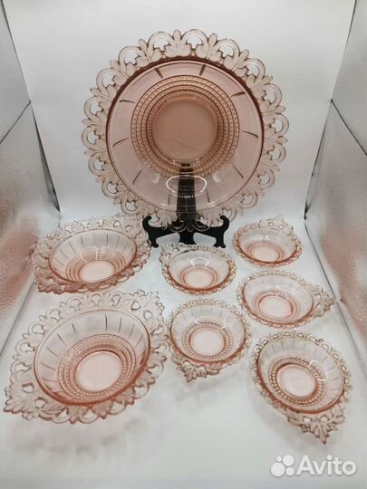 Салатницы и розетки Ажурные Комплект 8 шт (Ч)