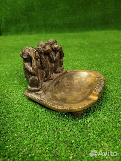 Пепельница винтажная Три обезьяны СССР 
