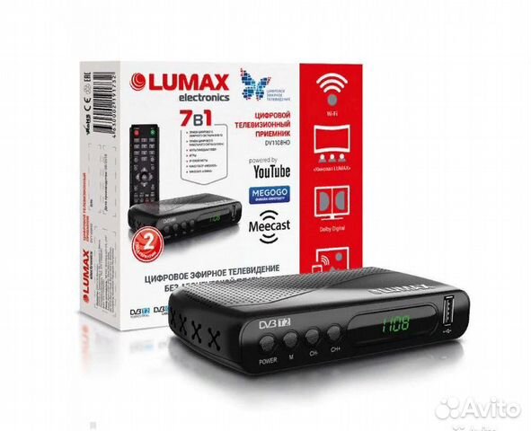 Приемник телевизионный DVB-T2 Lumax DV-1108HD