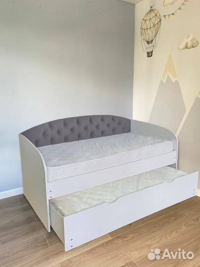 Кровать лдсп мягк спинка для малыша 2е спальное