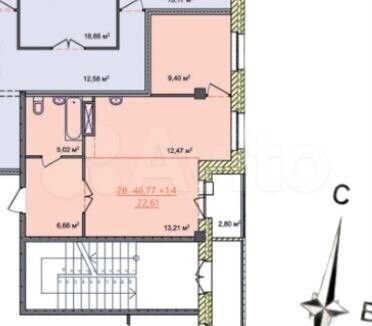 2-к. квартира, 48,2 м², 9/12 эт.