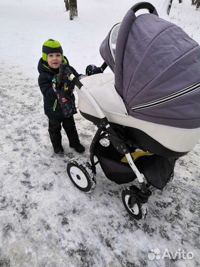 Коляска 2 в 1 indigo эко кожа