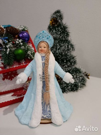 Ватная ёлочная игрушка. Снегурочка 16 см