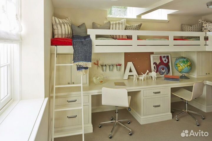 Рабочие зоны и шкафы в детскую