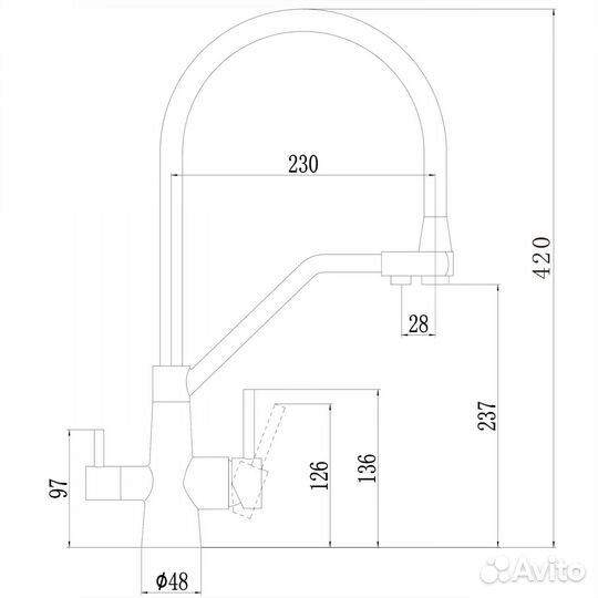 Смес-ль кухня бронза Fmark FS0662-C01