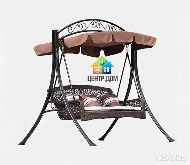 Качели садовые ротанг