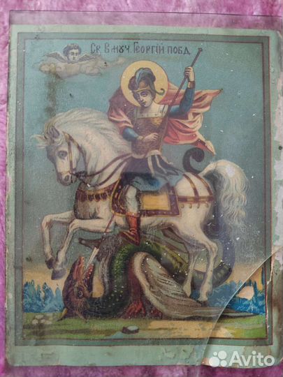 Старинная икона Георгий Победоносец