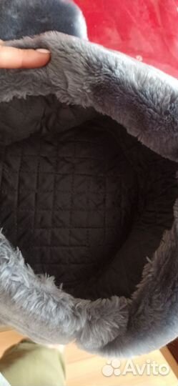 Шапка-ушанка меховая с кокардой/сувенир