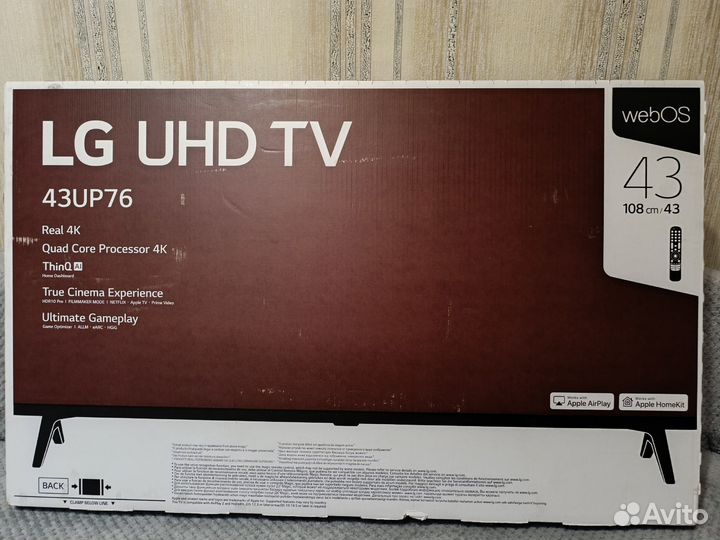 Телевизор LG 43UP76006LC черный 4K Magic пульт