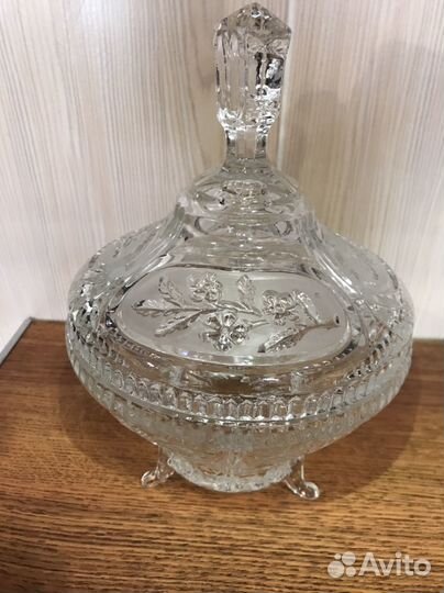 Конфетница на ножке хрусталь