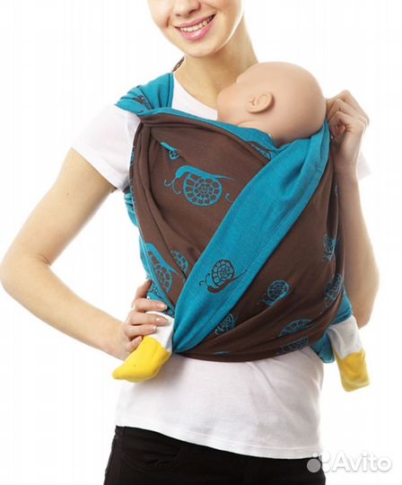 Слинг шарф Мам's era Улитки бирюзовый