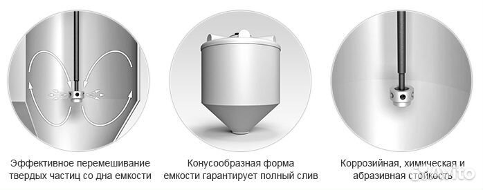 Емкость фм 1000л в обрешетке с турбинной мешалкой