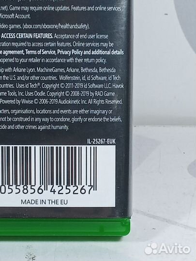 Xbox ONE Wollfenstein YoungBlood Deluxe Ed. б/у