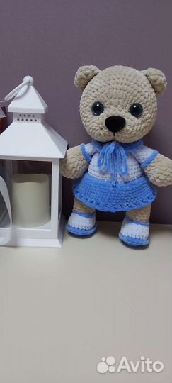 Мишка из плюшевой пряжи