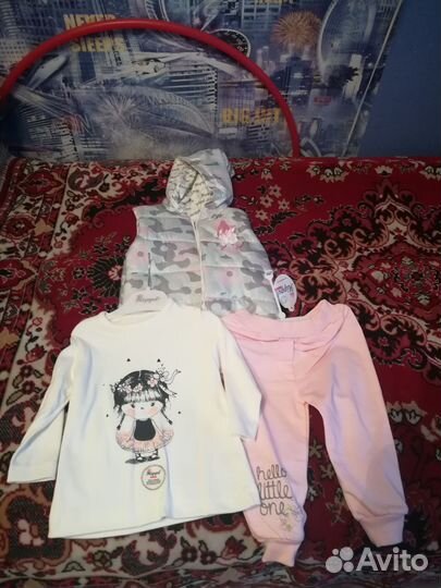 Детская одежда для девочек(жилетка+кофта+штаны)