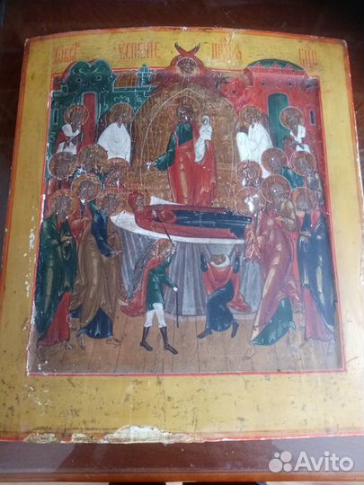 Храмовая икона 19 века ковчег 