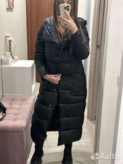 Пуховик куртка пальто женская черная