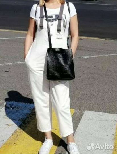 Белый летний комбинезон. Хлопок. Р.42