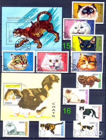Марки на тему фауна-7, кошки, кошачьи объявление продам