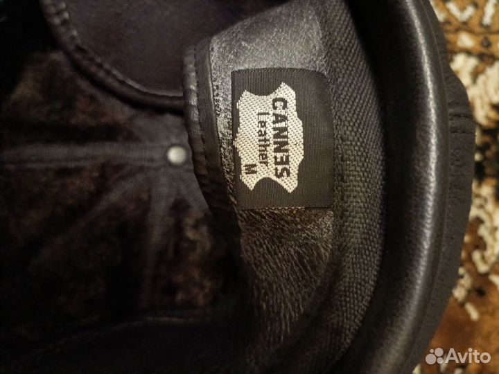 Мужская кожаная кепка осенне-зимняя