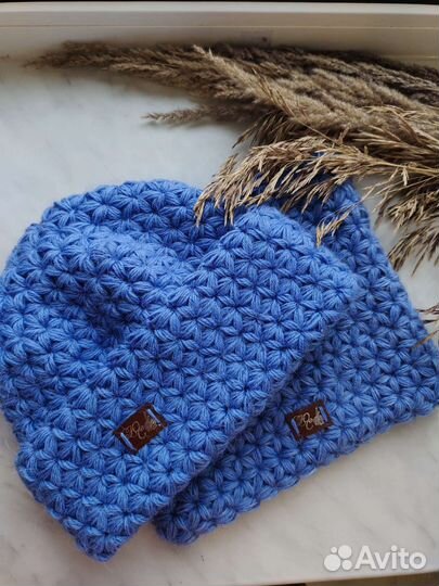 Зимняя шапка и снуд из мохера на заказ