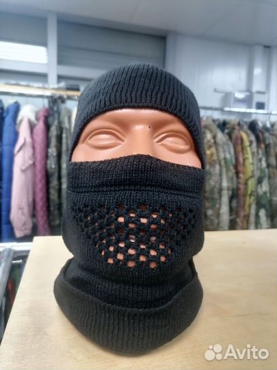 Шапка - Балаклава вязаная 2в1