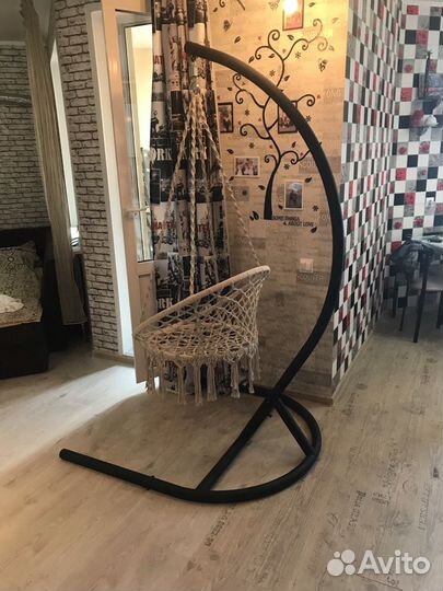 Подвесное кресло-гамак с опорой