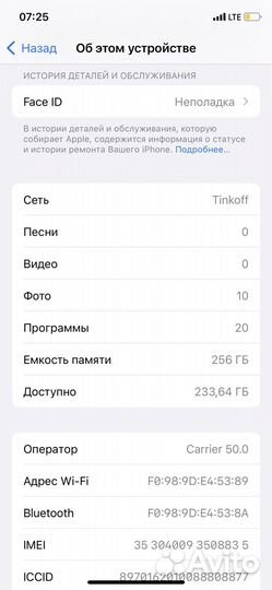 iPhone X, 256 ГБ