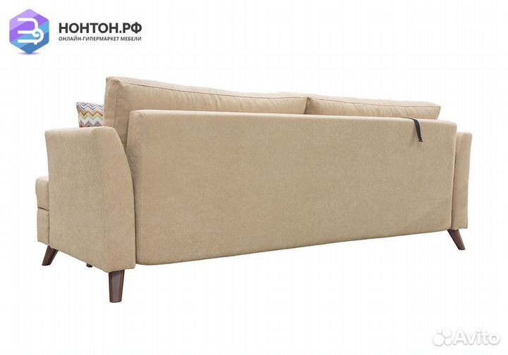 Диван тик-так Дамаск бежевый / зигзаг