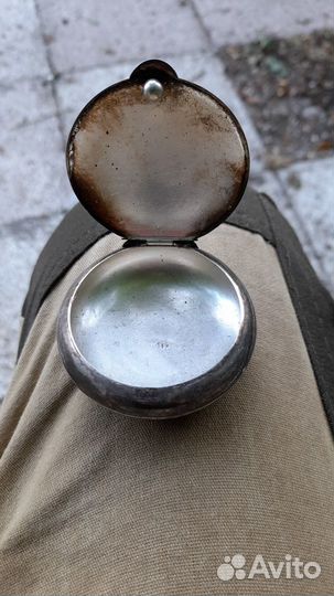 Пудренница СССР серебренная