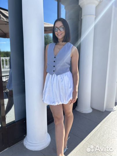 Юбка колокольчик белая