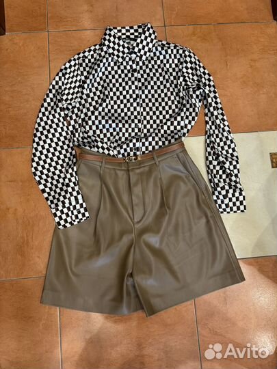 Lime шорты, maаg блузка, ремень