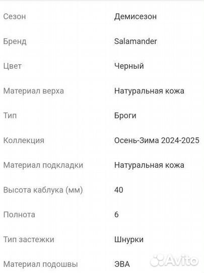 Полуботинки мужские Salamander 41 размер