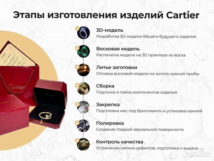 Кольцо Cartier, белое золото