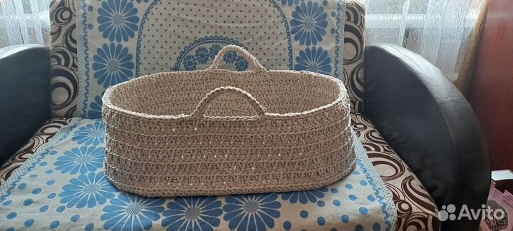 Корзинка из трикотажной пряжи