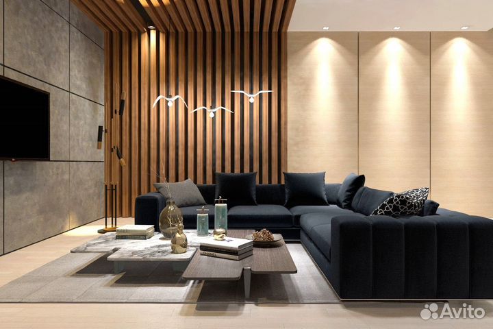 Панели для стен из бамбука. Дизайн под мрамор