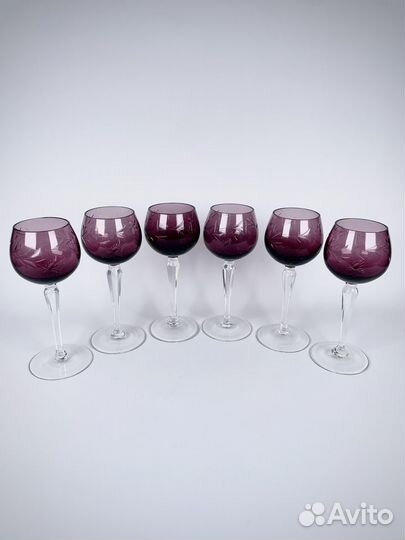 Винтажные Бокалы для вина из цветного хрусталя